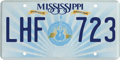 MS license plate LHF723