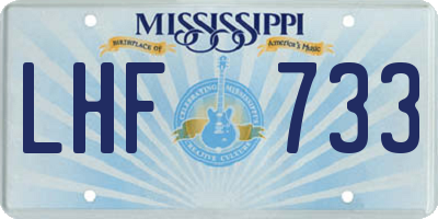 MS license plate LHF733