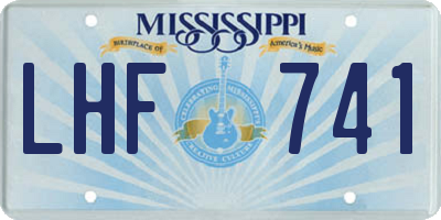MS license plate LHF741