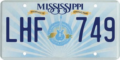 MS license plate LHF749