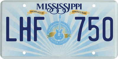 MS license plate LHF750
