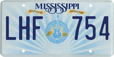 MS license plate LHF754