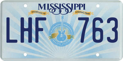 MS license plate LHF763