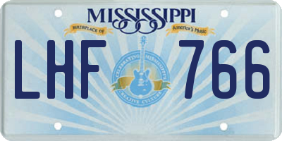 MS license plate LHF766