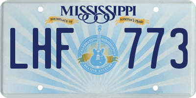 MS license plate LHF773