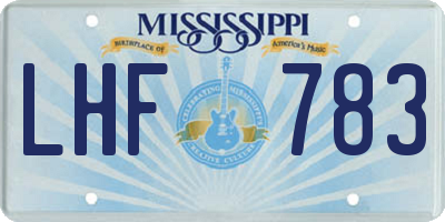 MS license plate LHF783