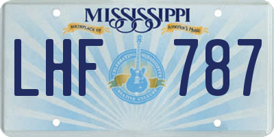 MS license plate LHF787