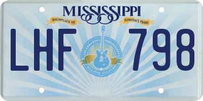 MS license plate LHF798