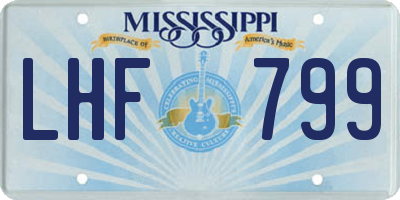 MS license plate LHF799
