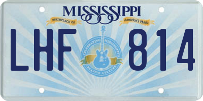 MS license plate LHF814