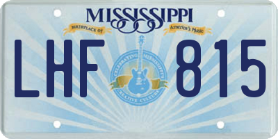 MS license plate LHF815
