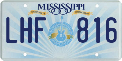 MS license plate LHF816