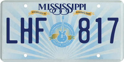 MS license plate LHF817