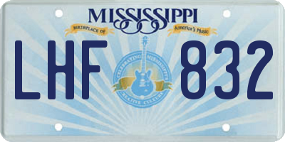 MS license plate LHF832