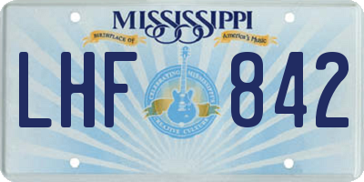 MS license plate LHF842