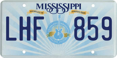 MS license plate LHF859