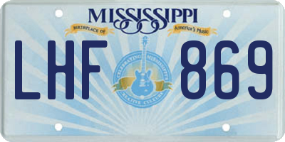 MS license plate LHF869