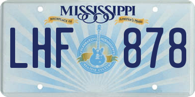 MS license plate LHF878