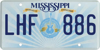 MS license plate LHF886