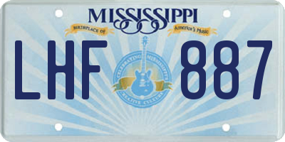 MS license plate LHF887
