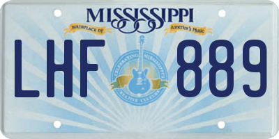 MS license plate LHF889