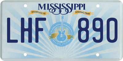 MS license plate LHF890