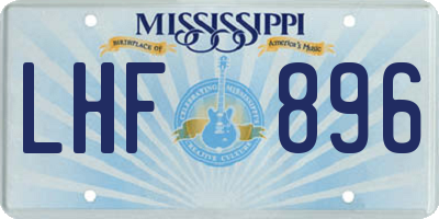 MS license plate LHF896