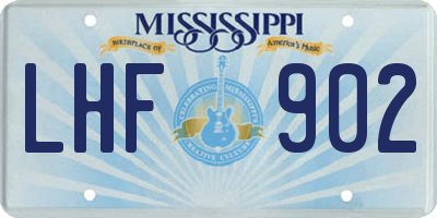 MS license plate LHF902