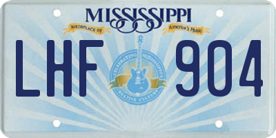 MS license plate LHF904