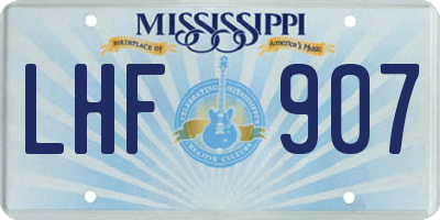 MS license plate LHF907