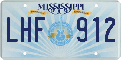 MS license plate LHF912