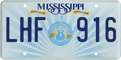 MS license plate LHF916