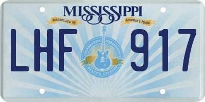 MS license plate LHF917