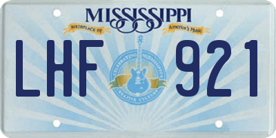 MS license plate LHF921