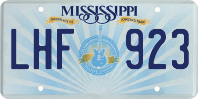 MS license plate LHF923