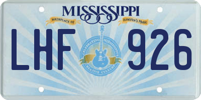 MS license plate LHF926