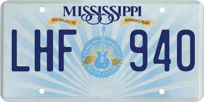 MS license plate LHF940