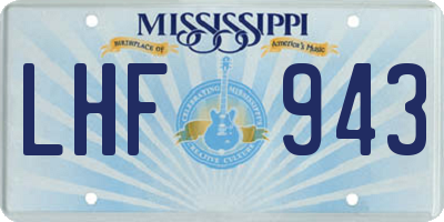 MS license plate LHF943