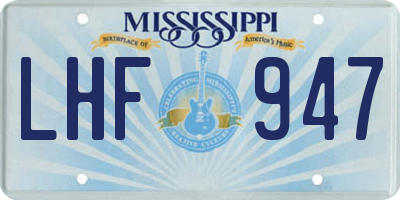 MS license plate LHF947