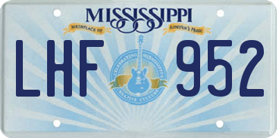 MS license plate LHF952