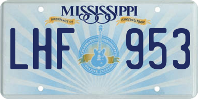 MS license plate LHF953