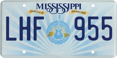 MS license plate LHF955