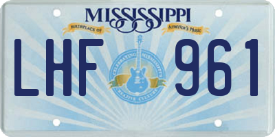 MS license plate LHF961