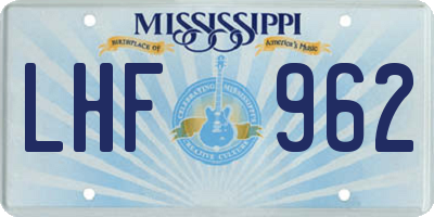 MS license plate LHF962
