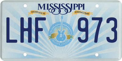 MS license plate LHF973