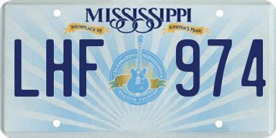 MS license plate LHF974