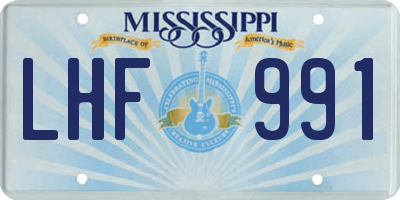 MS license plate LHF991