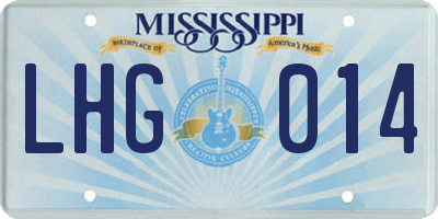 MS license plate LHG014