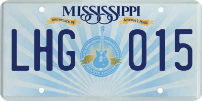 MS license plate LHG015
