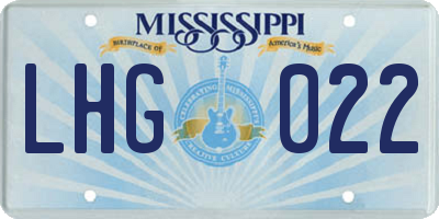 MS license plate LHG022